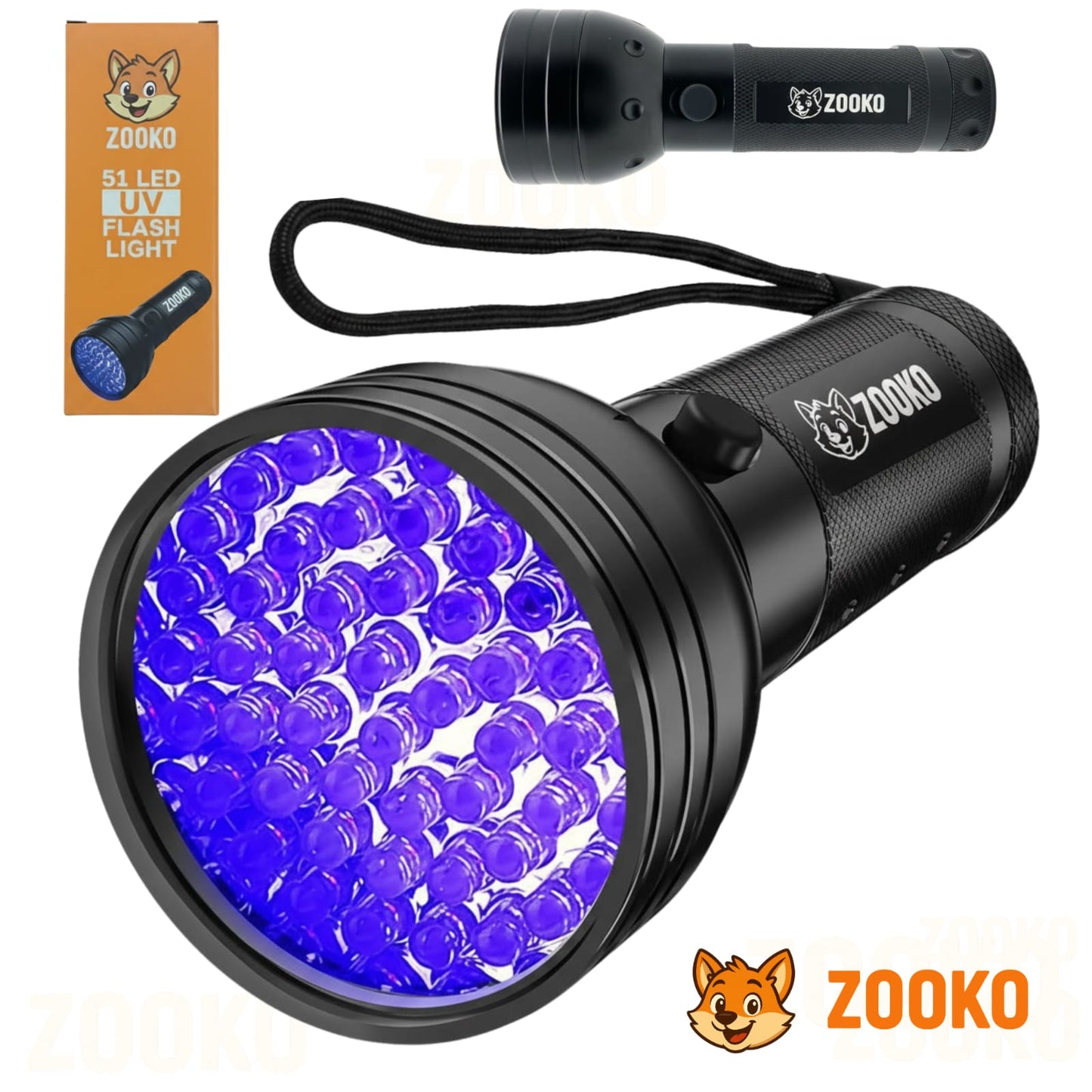 Linterna Uv 51 Led Detección Orina, Manchas Mascotas - Zooko Uv