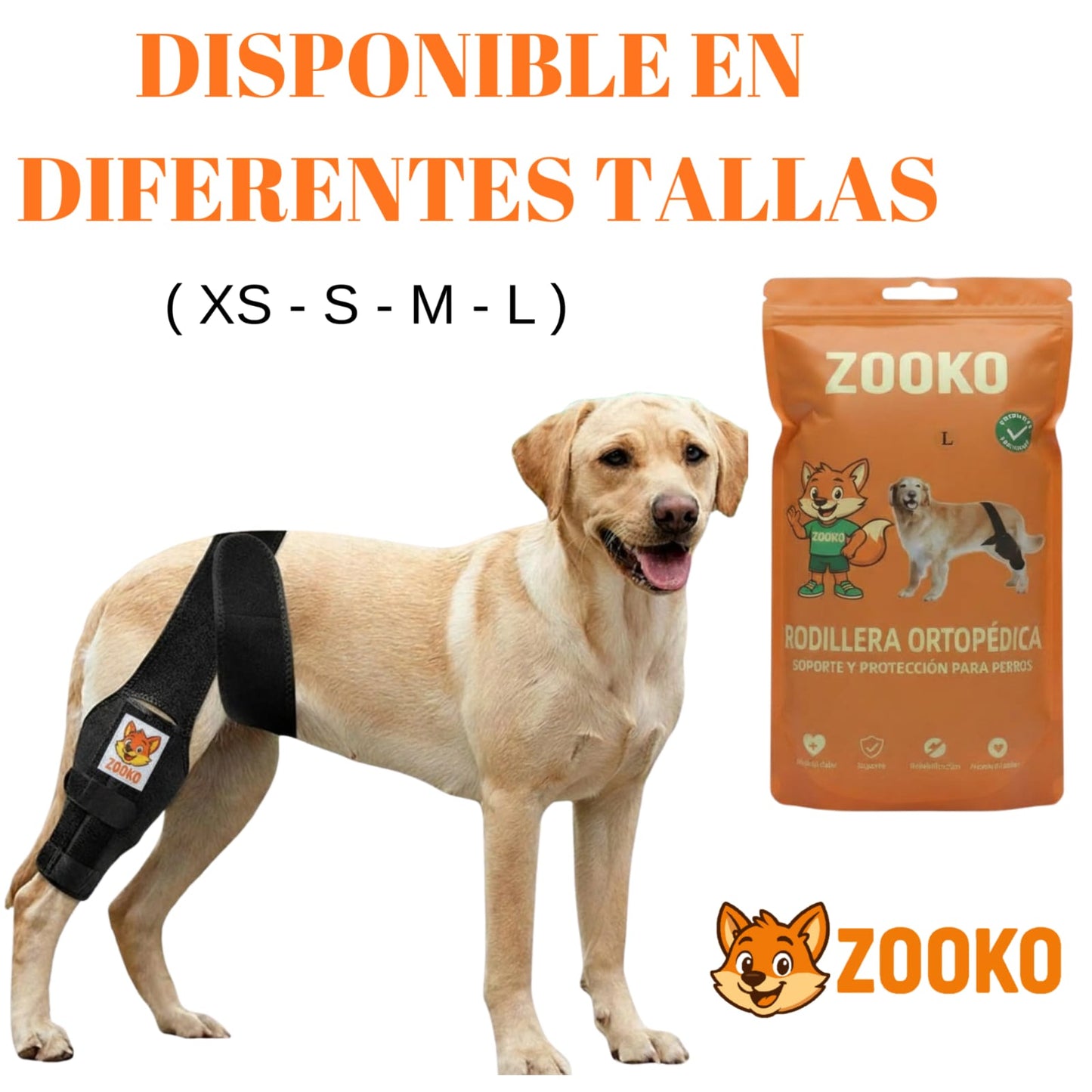 Rodillera Zooko Ortopédica Protector Perro Soporte Rodilla