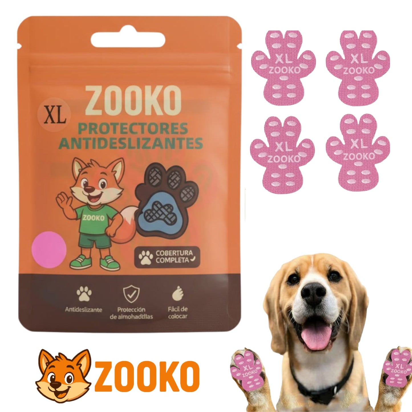 Protectores Zooko Almohadillas De Silicona Para Perro Rosado