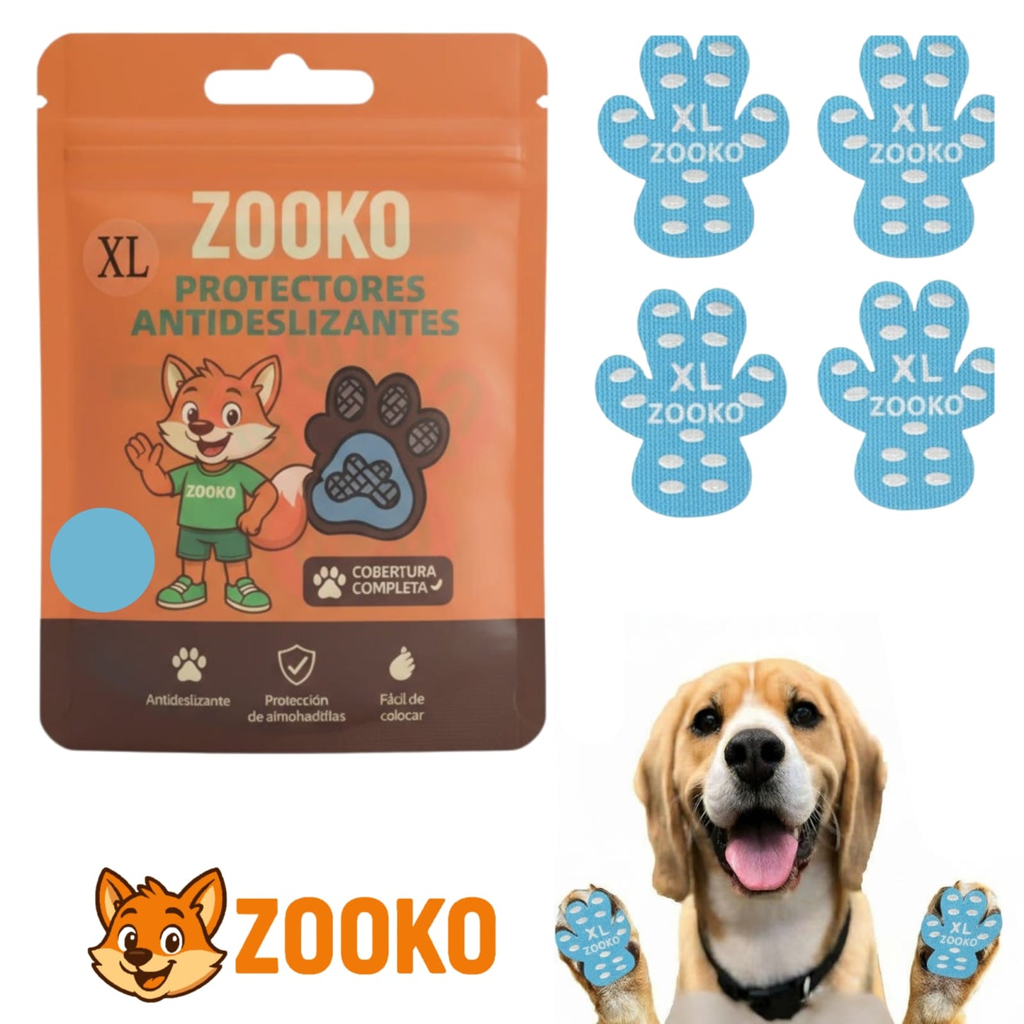 Protectores Zooko Almohadillas Silicona Para Perro Negro