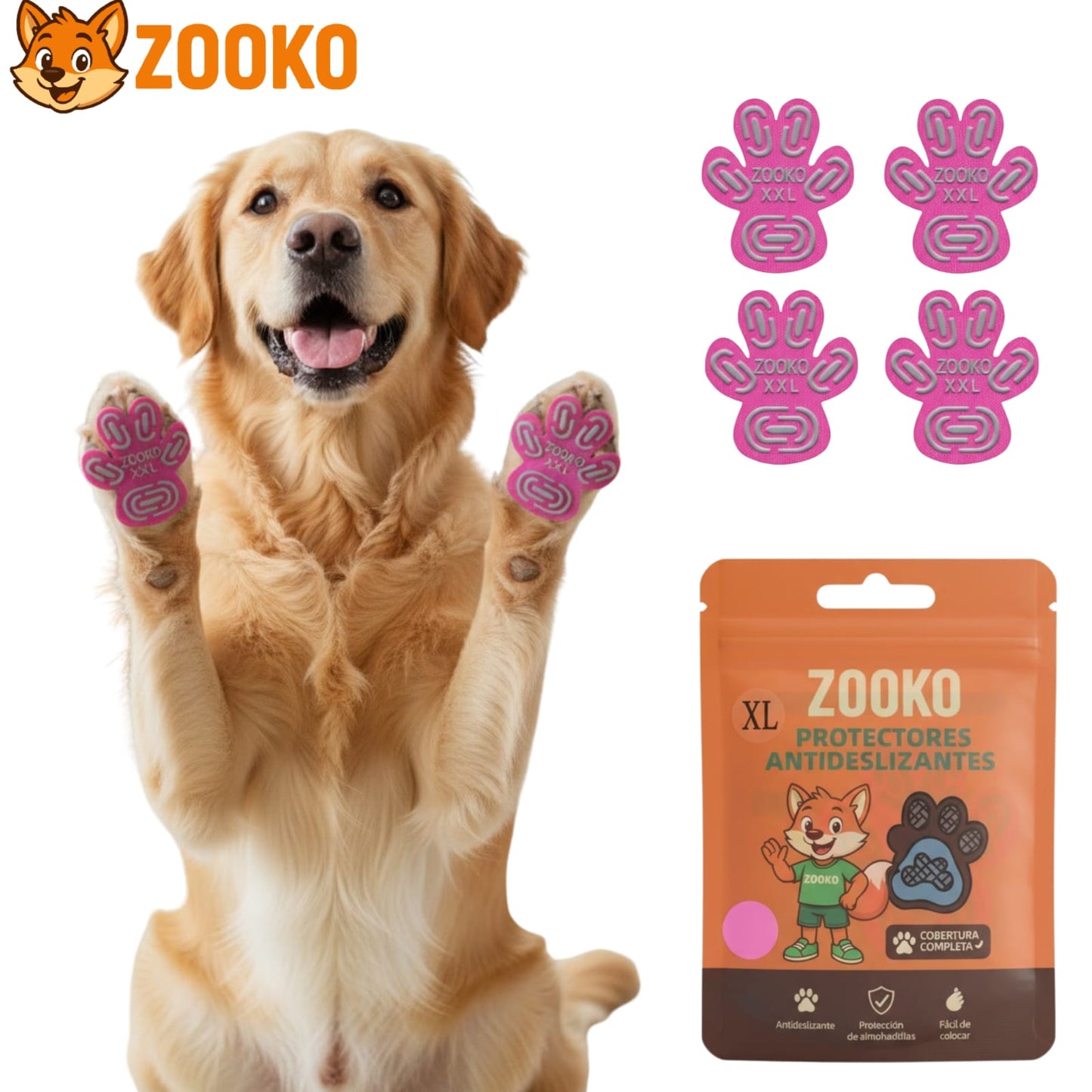 Protectores Zooko Almohadillas Silicona Para Perro Negro
