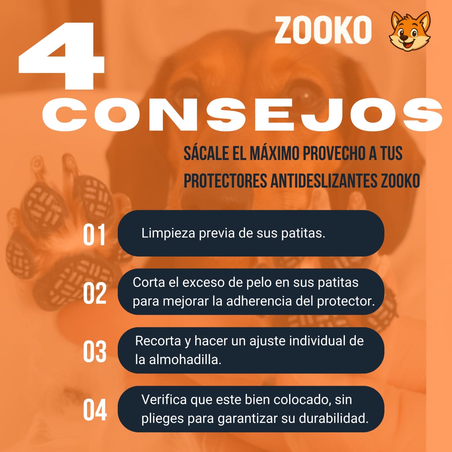 Protectores Zooko Almohadillas De Silicona Para Perro Rosado