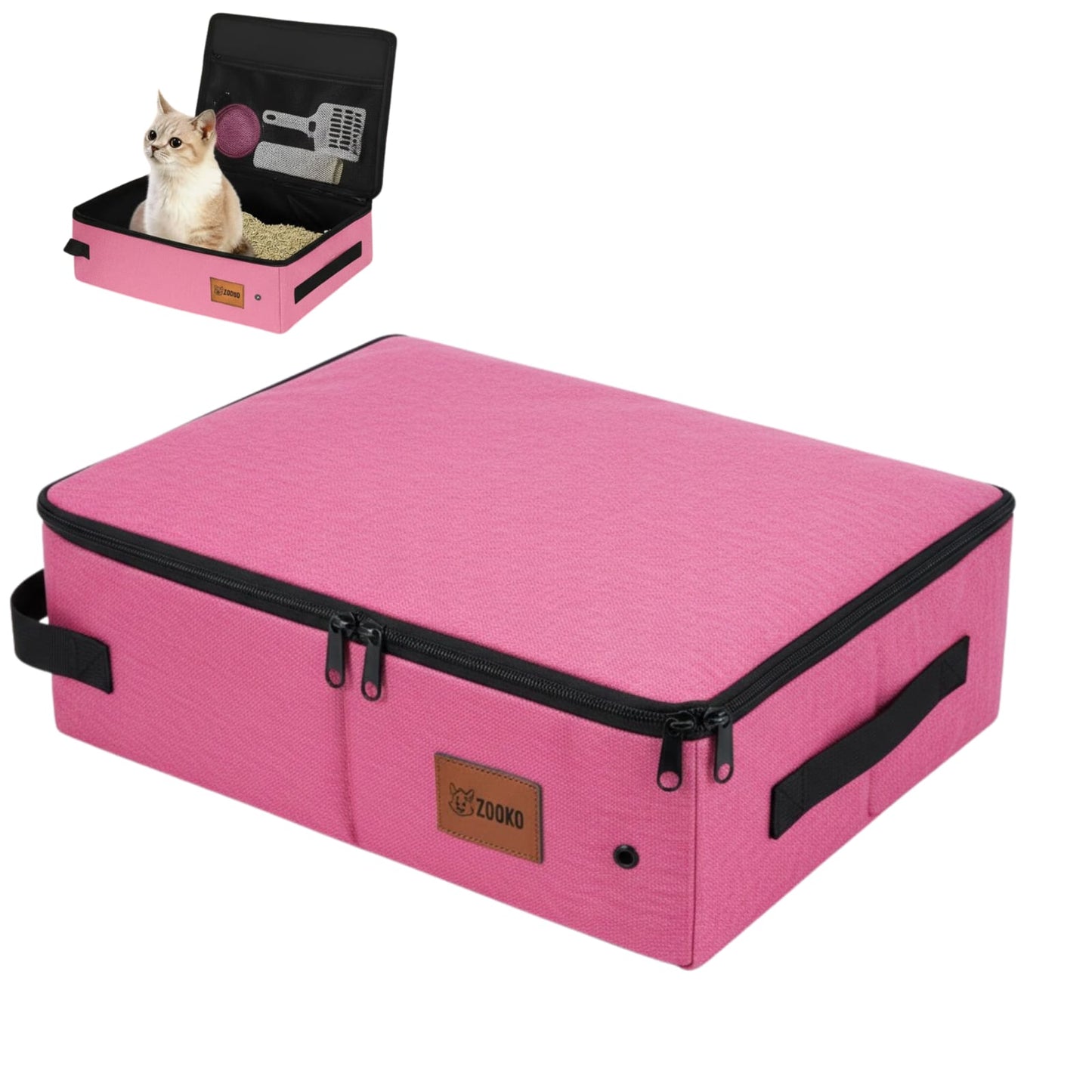 Arenero Plegable Portatil Gato Viajes Paseo Baño Marca Zooko