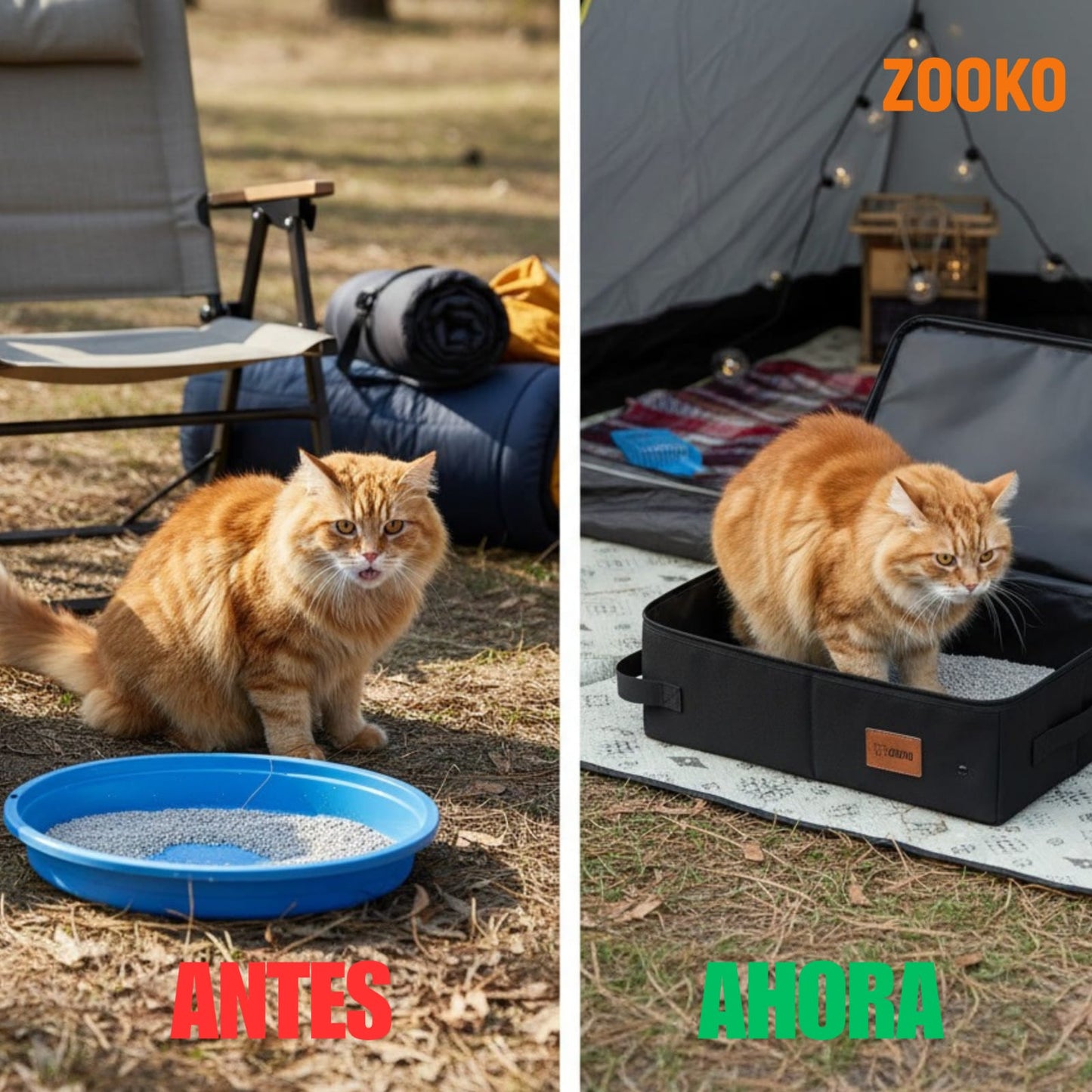 Arenero Plegable Portatil Gato Viajes Paseo Baño Marca Zooko