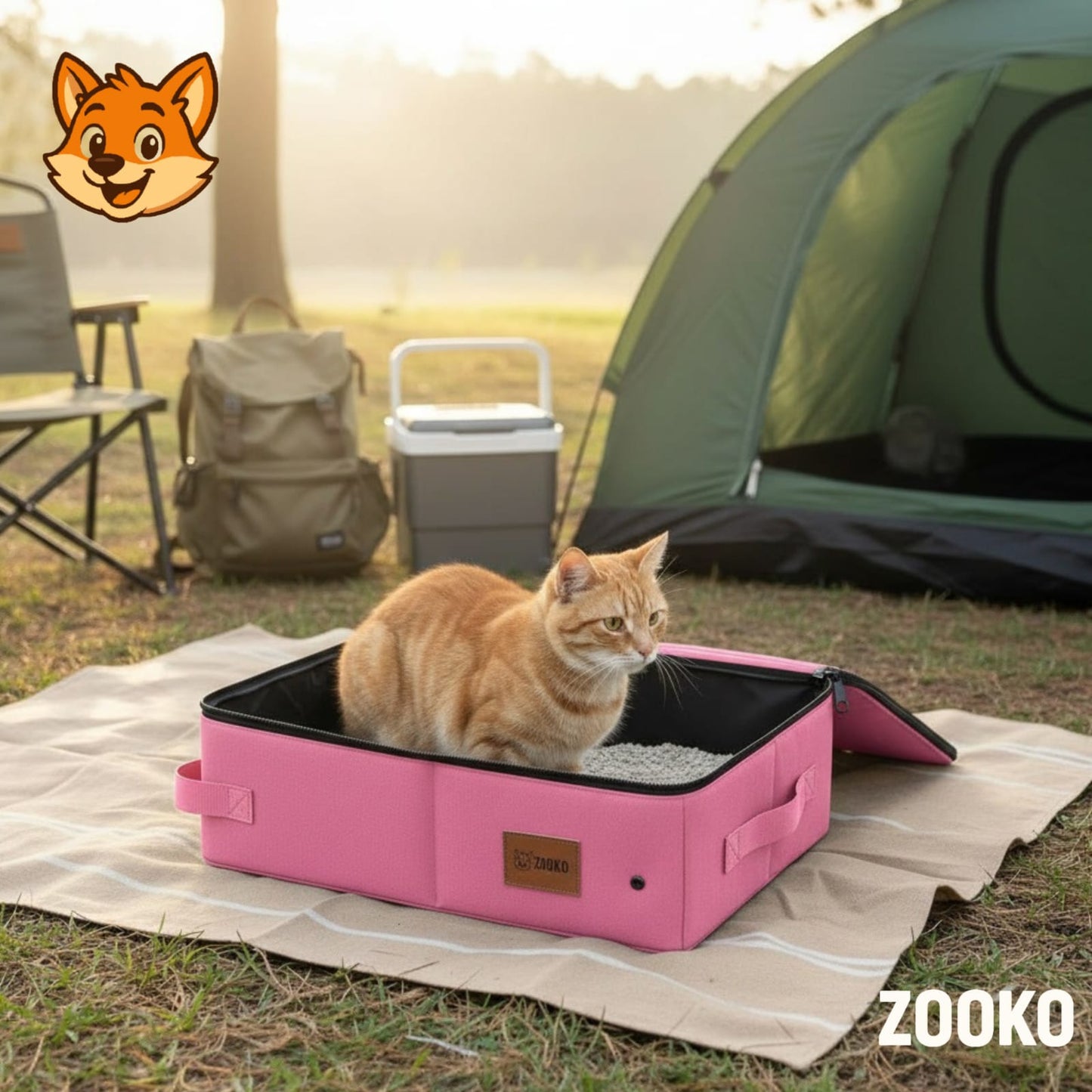 Arenero Plegable Portatil Gato Viajes Paseo Baño Marca Zooko