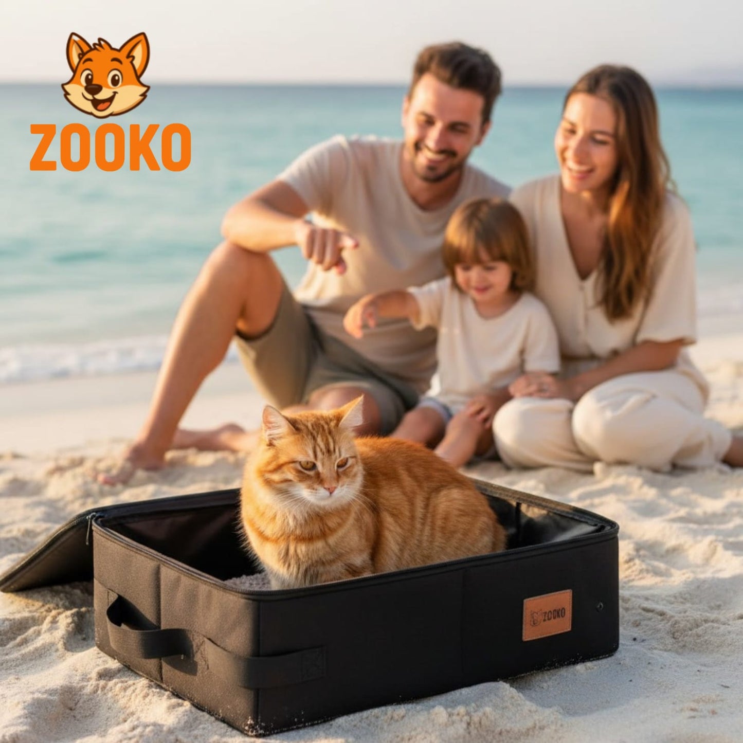 Arenero Plegable Portatil Gato Viajes Paseo Baño Marca Zooko