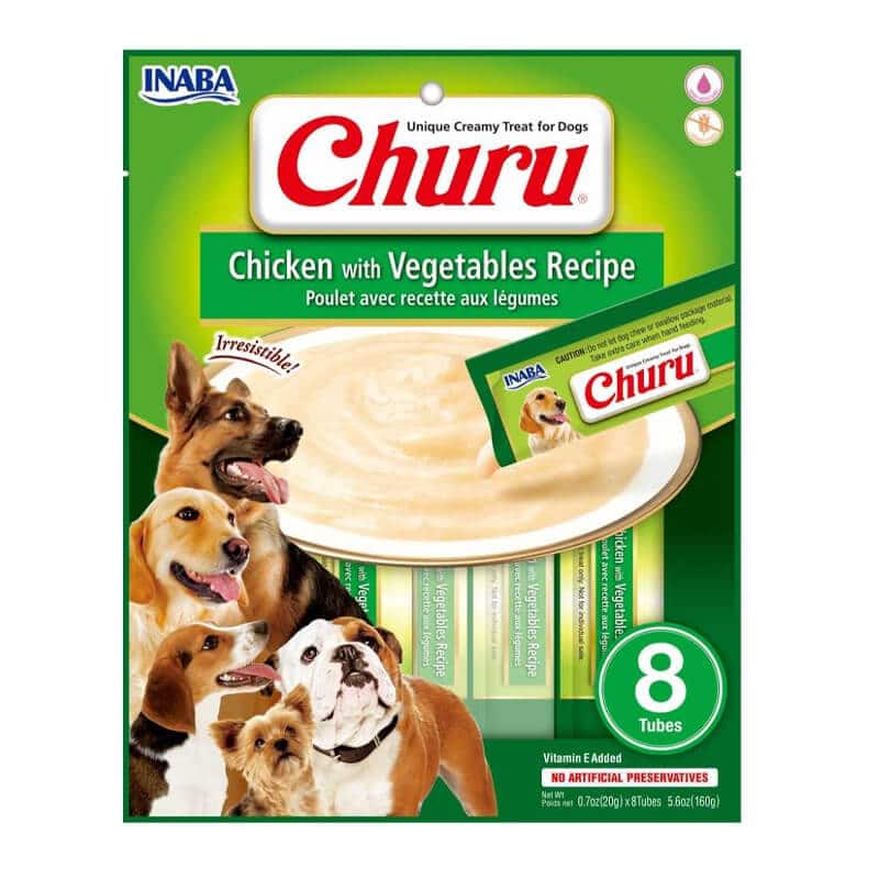 Churu Snack Premio Perro Pollo Con Vegetales - 8 Tubitos