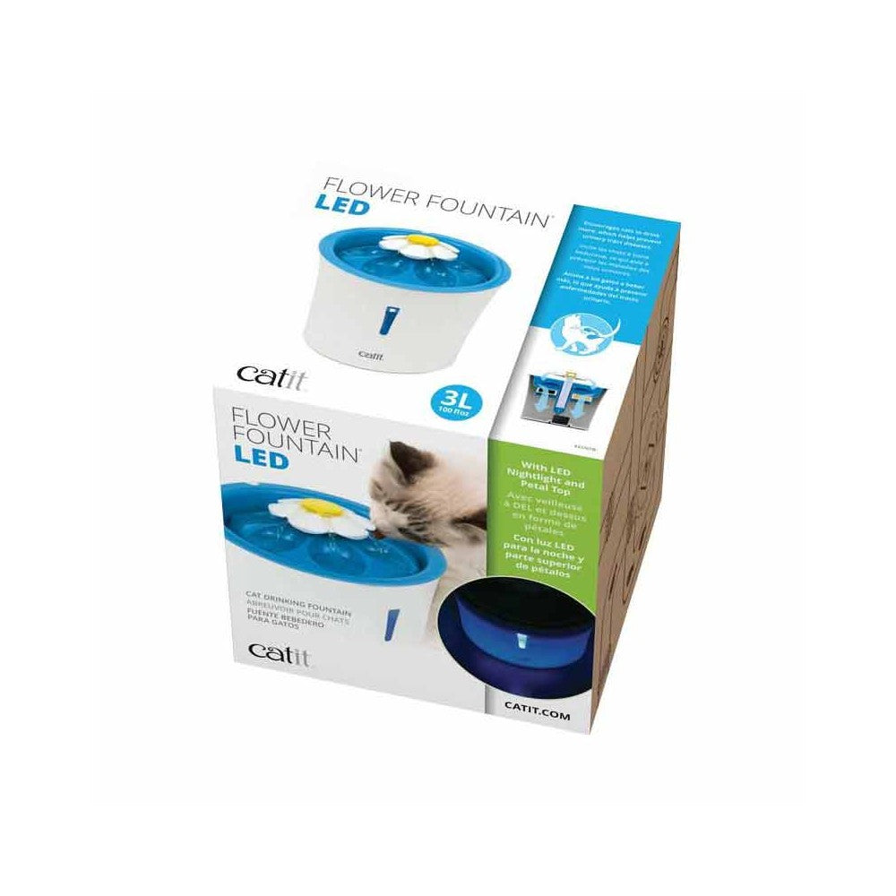 Cat It Fuente Bebedera Flor Con Luces Led 3 Litros Para Gato