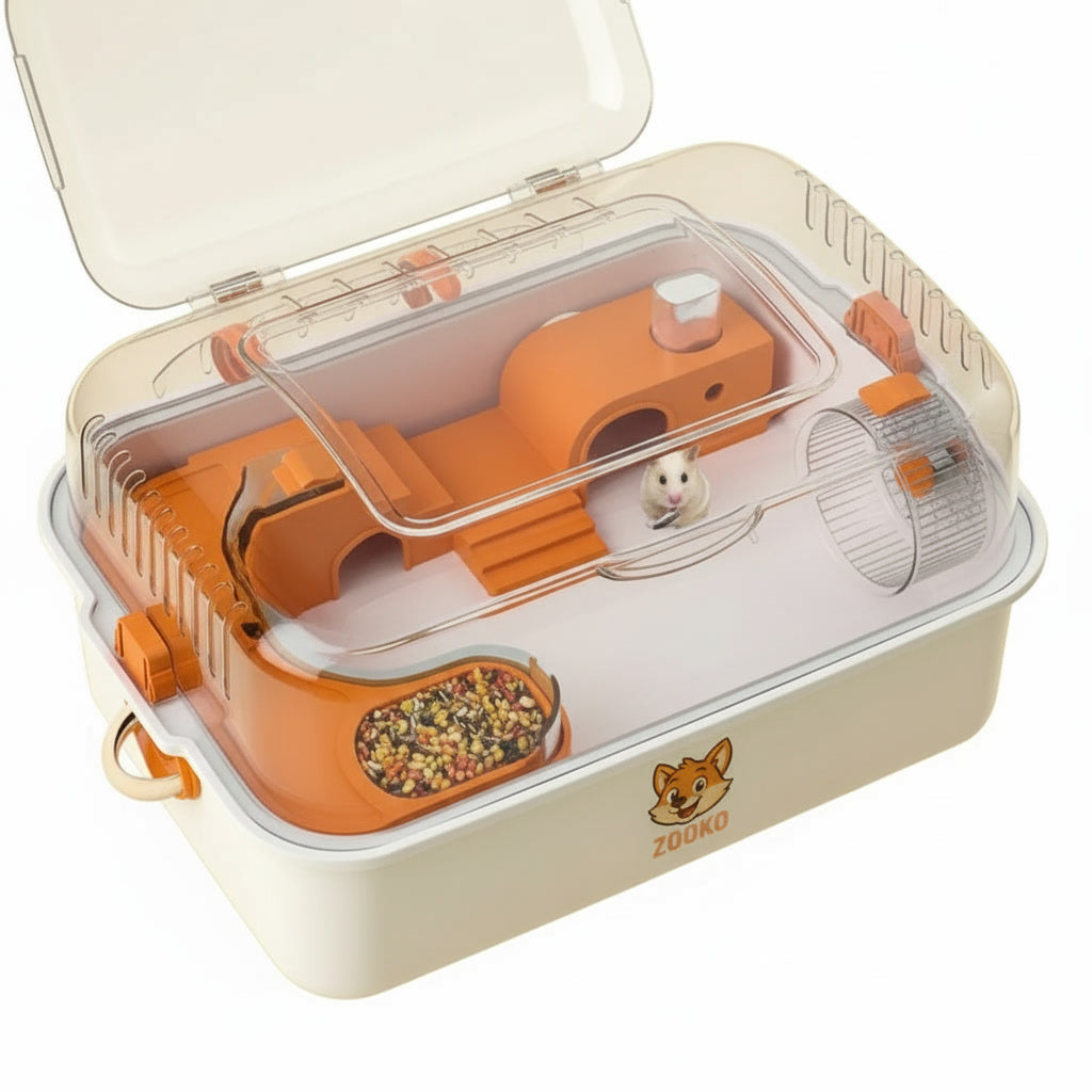 Jaula Acrílica Y Tubo Para Hámster, Cuy Erizo Mascotas Zooko