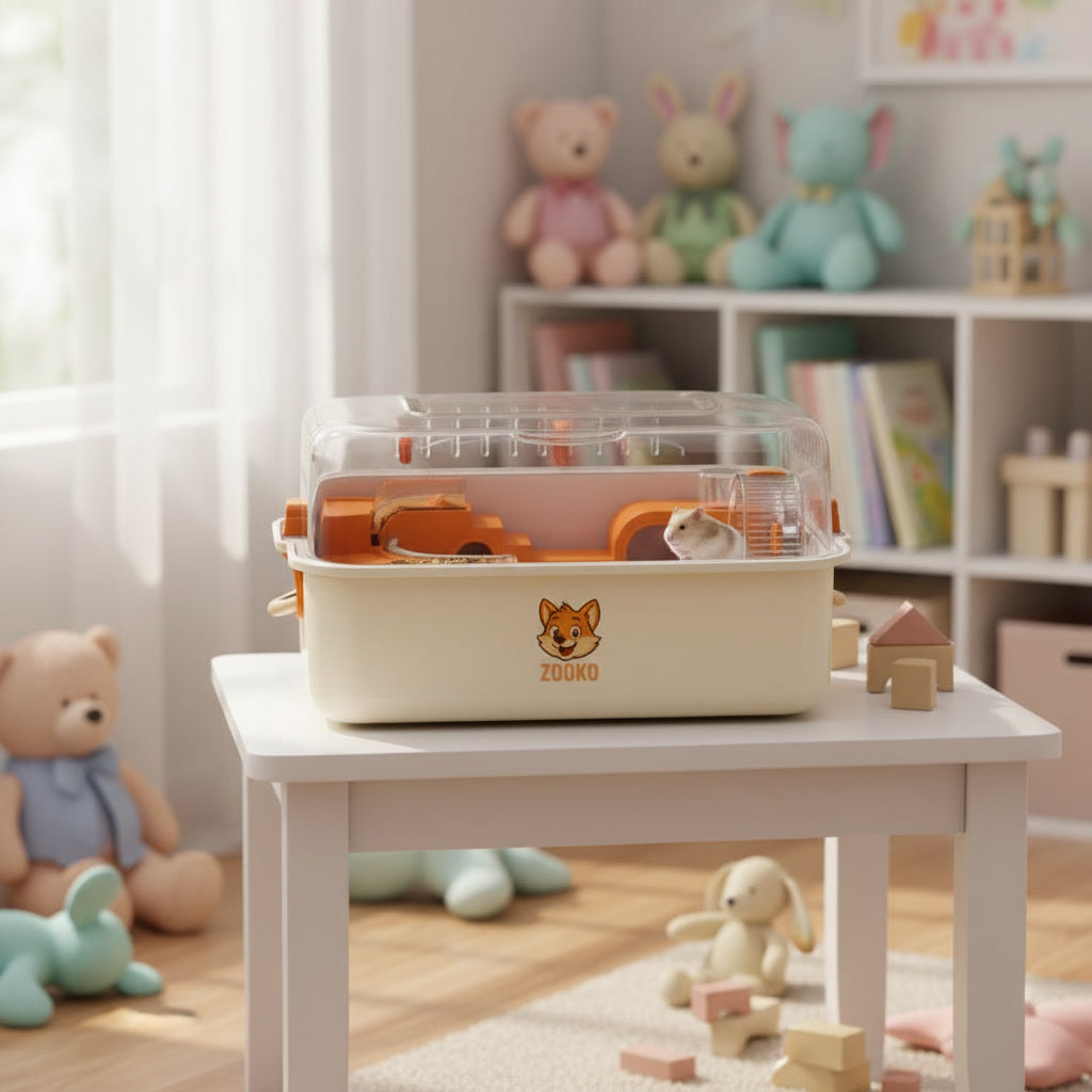 Jaula Acrílica Y Tubo Para Hámster, Cuy Erizo Mascotas Zooko