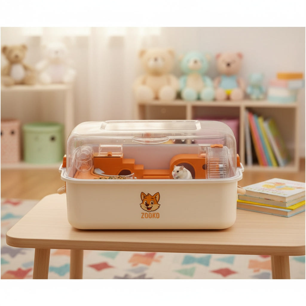 Jaula Acrílica Y Tubo Para Hámster, Cuy Erizo Mascotas Zooko