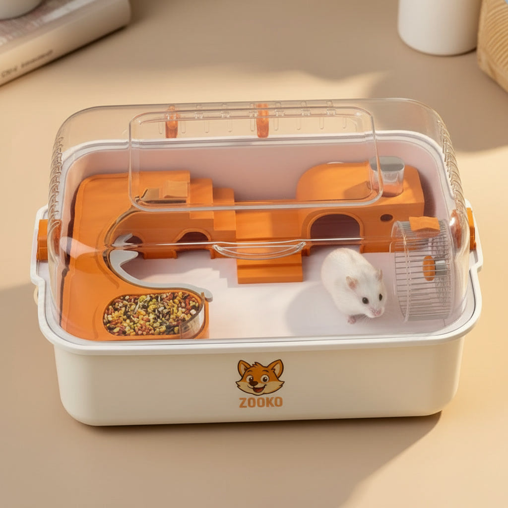 Jaula Acrílica Y Tubo Para Hámster, Cuy Erizo Mascotas Zooko