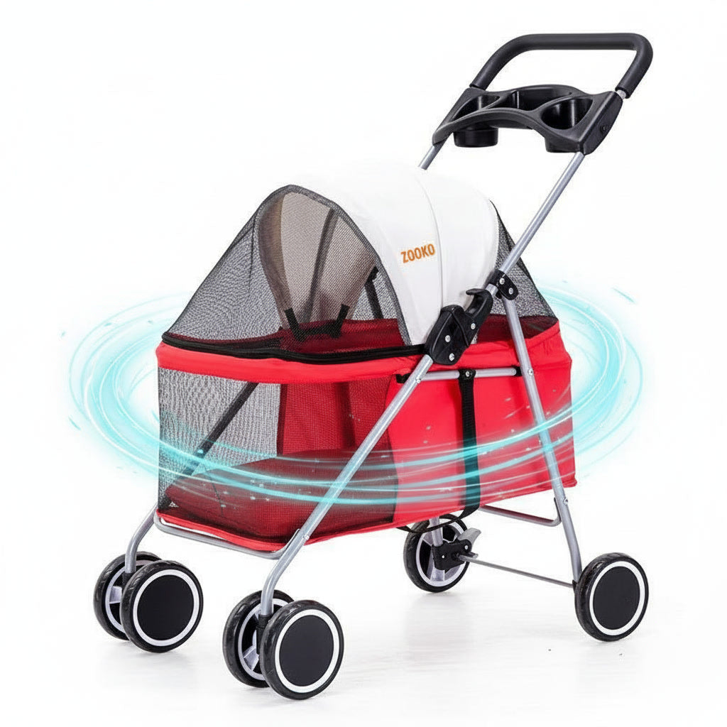 Coche Para Mascotas Cochecito Plegable Perros Y Gatos Zooko