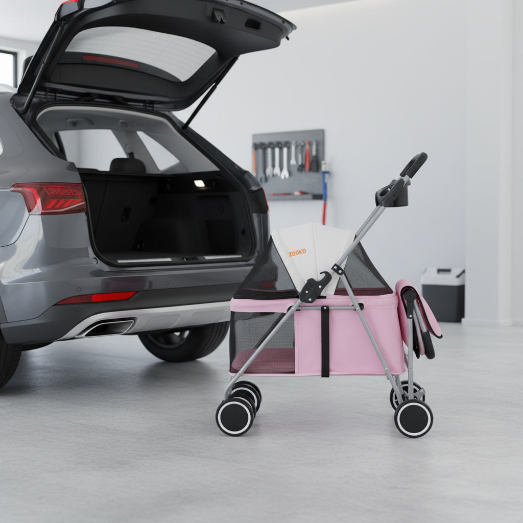 Coche Para Mascotas Cochecito Plegable Perros Y Gatos Zooko